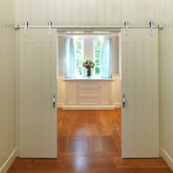 TOPSON Stainless Steel Standard Double Door Barn Door Hardware Kit